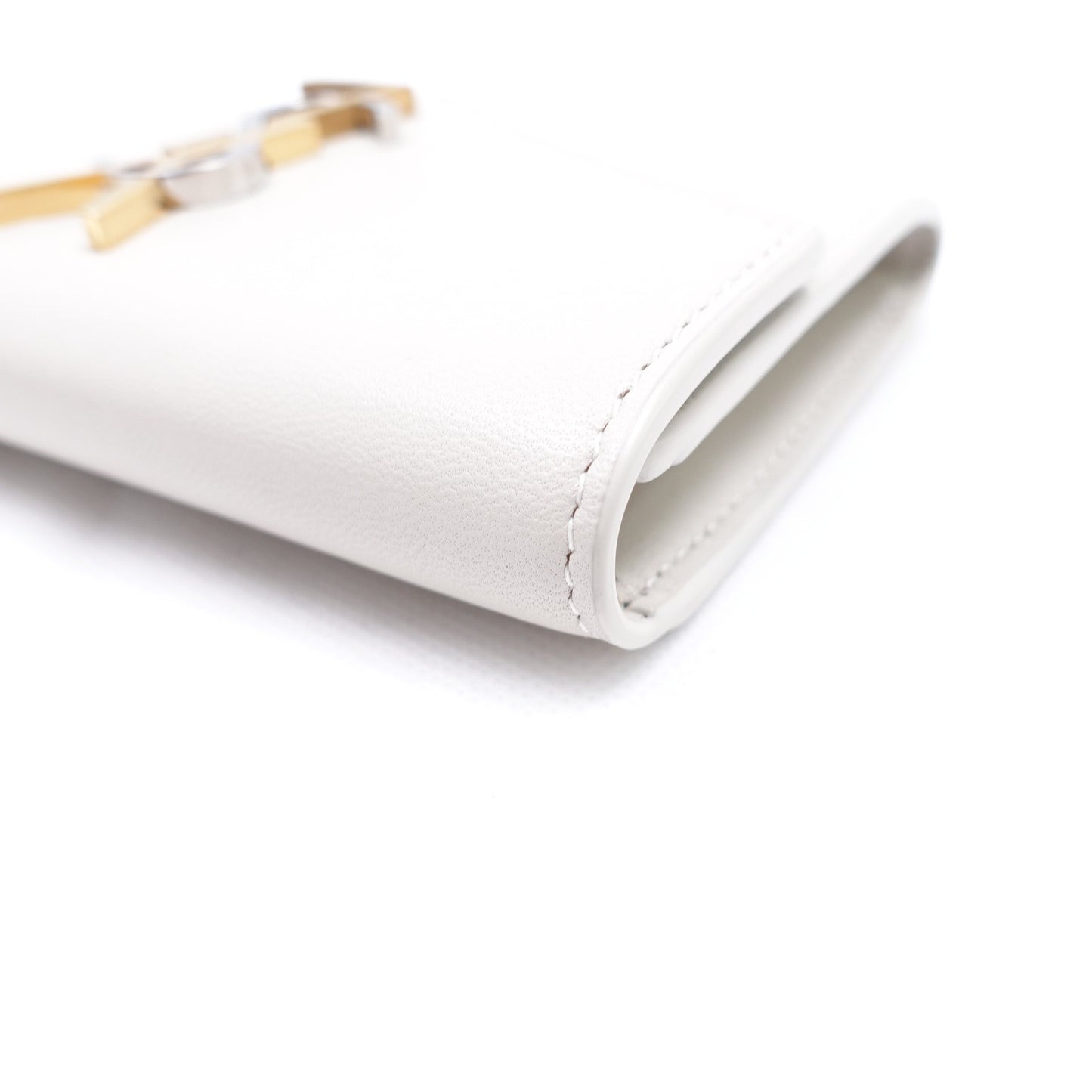 Pre-owned Saint Laurent White Calfskin Wallet