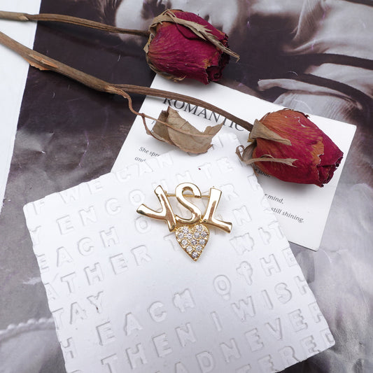 Pre-Owned Saint Laurent Rhinestone Brooch