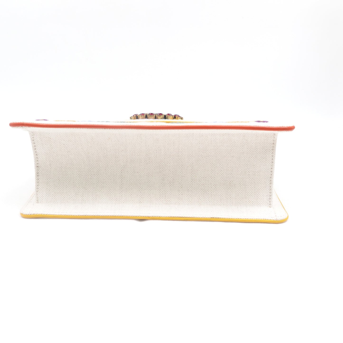 Pre-owned Gucci Linea Ricami Small Multicolor Embroidered Canvas Shoulder Bag