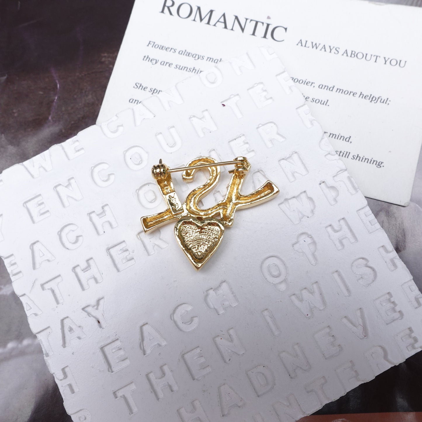 Pre-Owned Saint Laurent Rhinestone Brooch