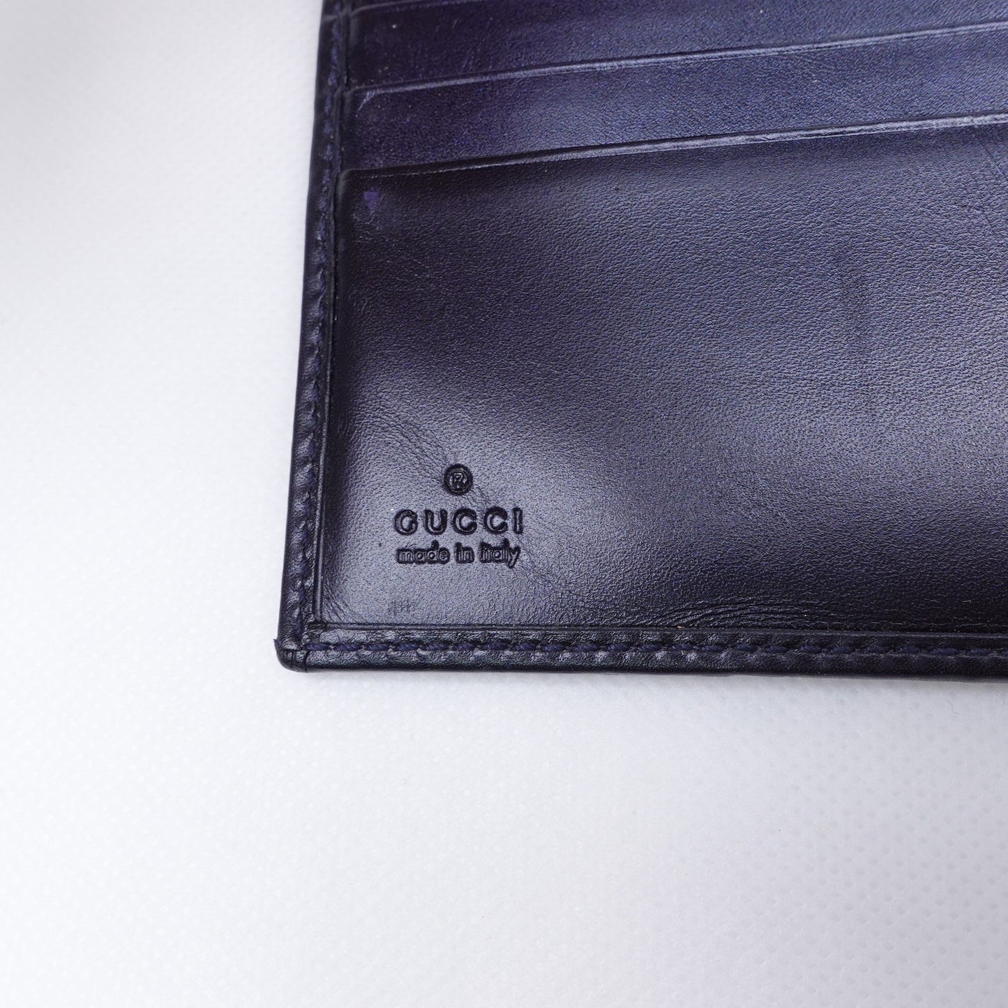 Pre-owned Gucci Imprime Monogram GG Blue Coated Canvas Wallet