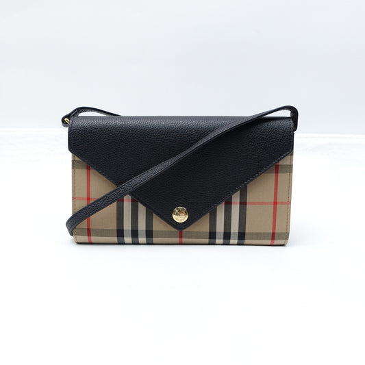 Pre-owned Burberry Woc Plaid Canvas Crossbody Bag