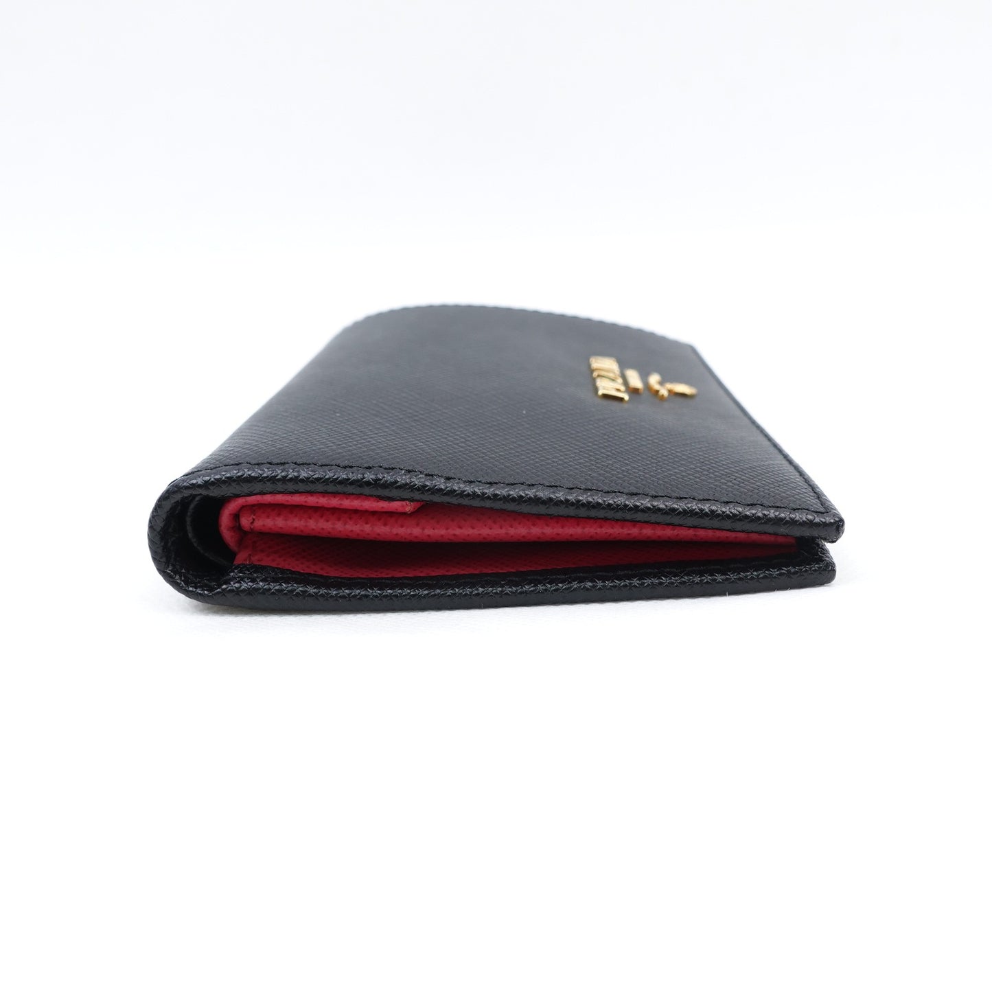 Pre-owned Prada Black Calfskin Short Wallet