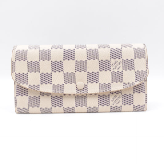 Pre-owned Louis Vuitton Emilie Damier Azur Coated Canvas Wallet