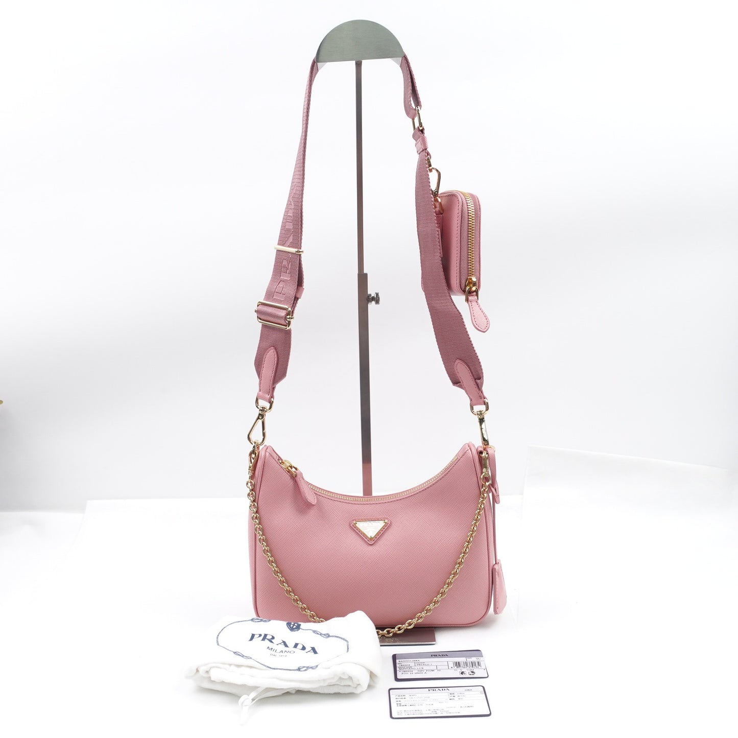 Pre-owned Prada Re-Edition 2005 Pink Calfskin Hobo T10308803