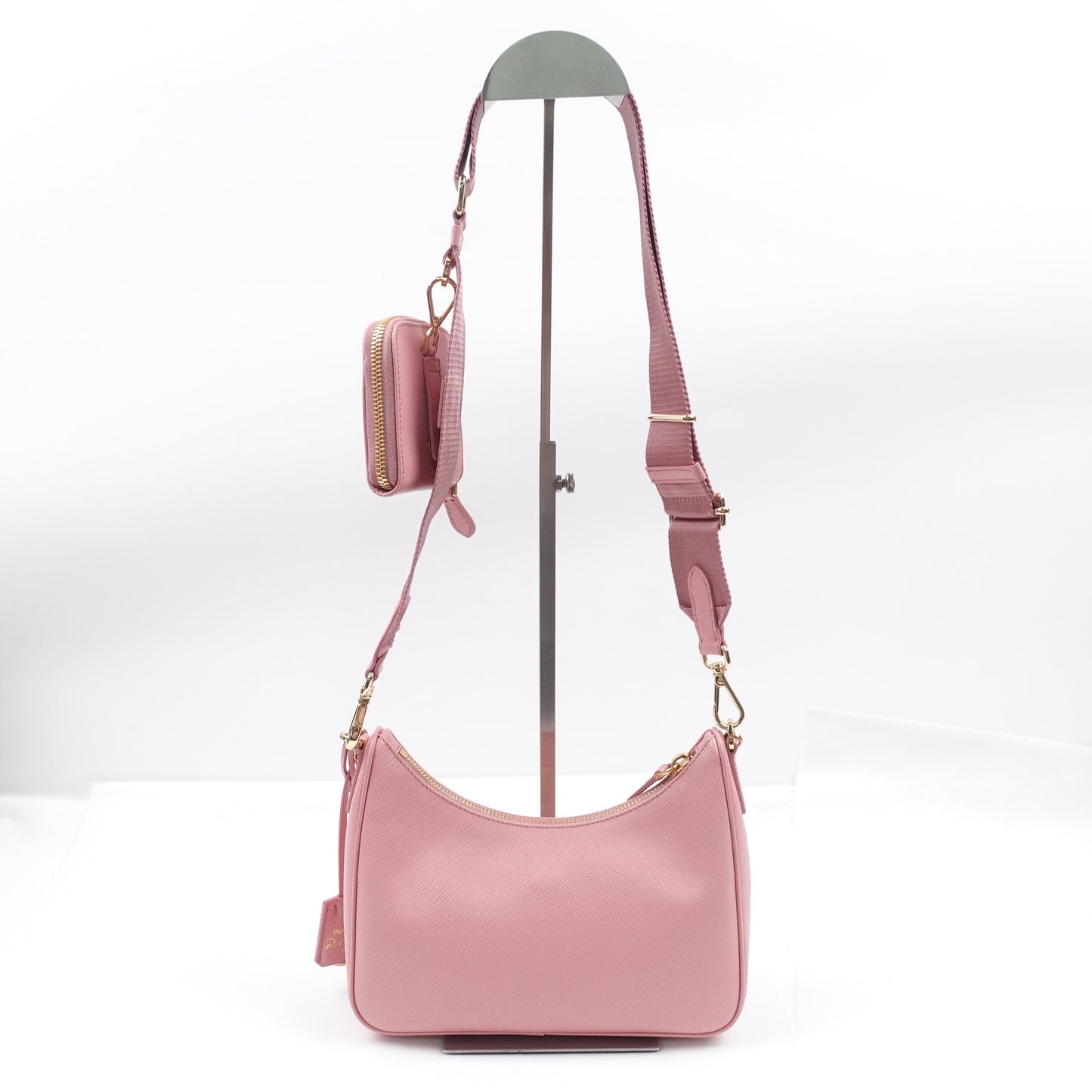 Pre-owned Prada Re-Edition 2005 Pink Calfskin Hobo T10308803