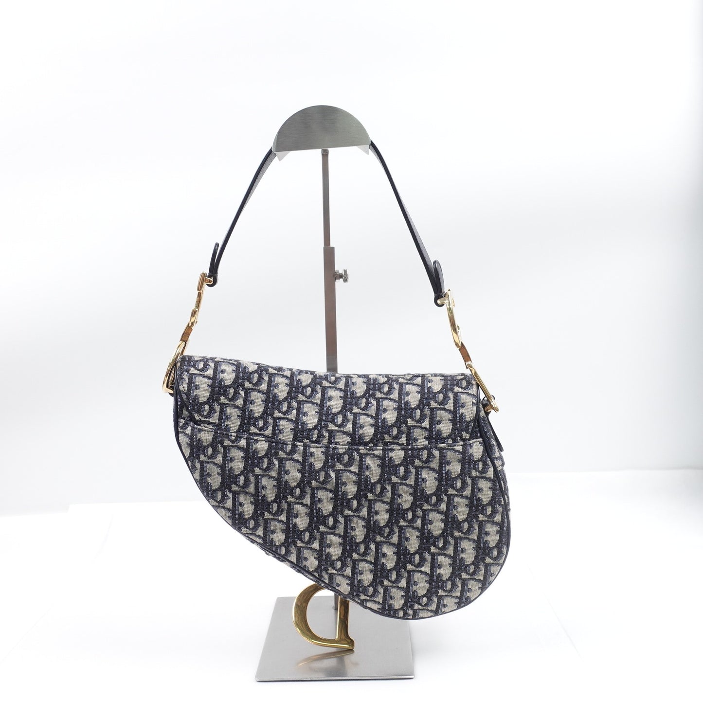 Pre-owned Dior Saddle MM Oblique Canvas Shoulder Bag