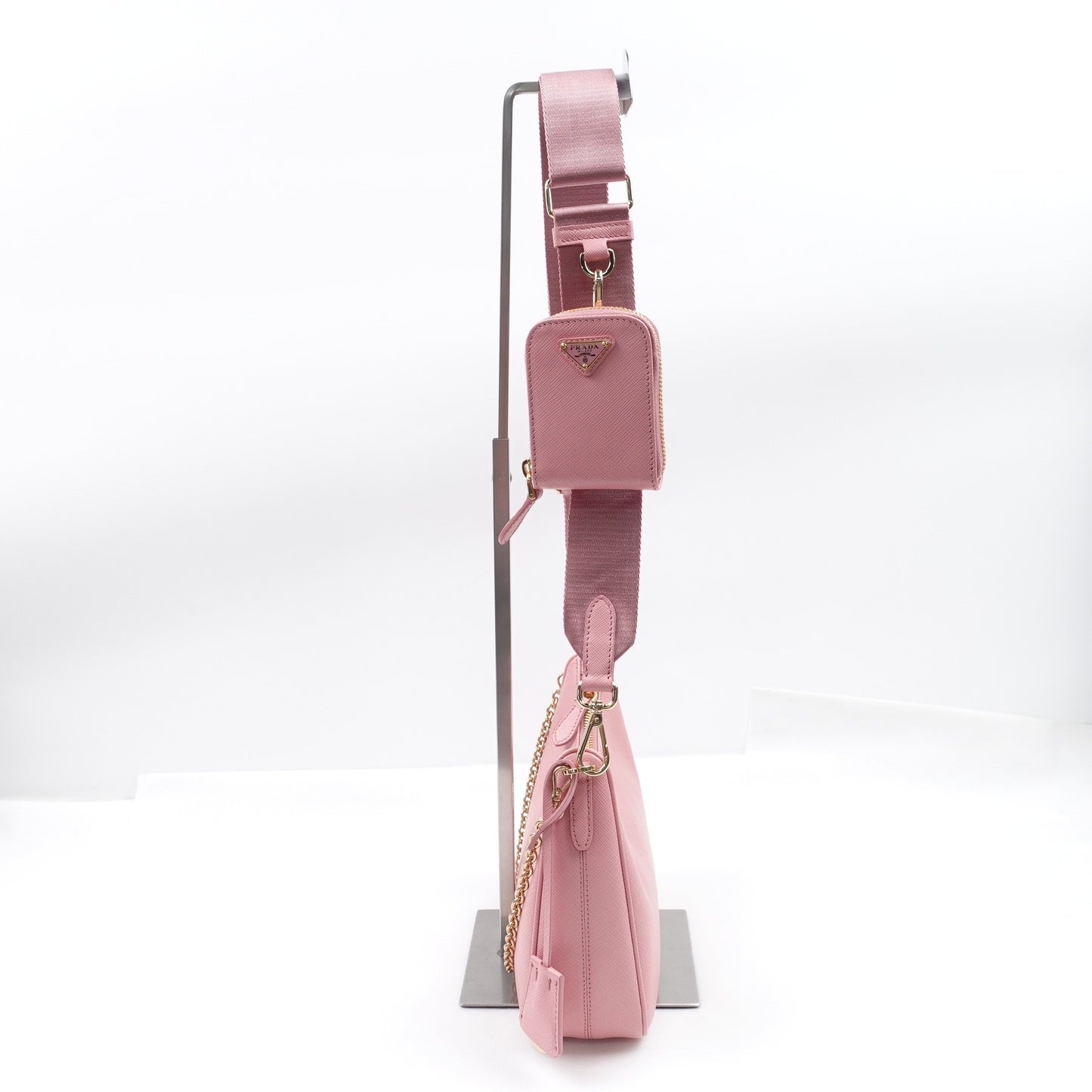 Pre-owned Prada Re-Edition 2005 Pink Calfskin Hobo T10308803