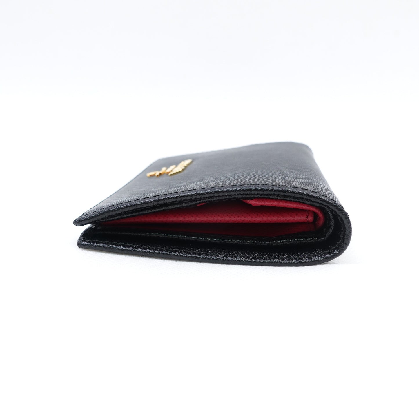 Pre-owned Prada Black Calfskin Short Wallet