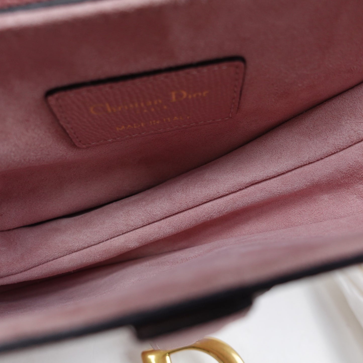 Pre-owned Dior Saddle Mini Pink Calfskin Shoulder Bag