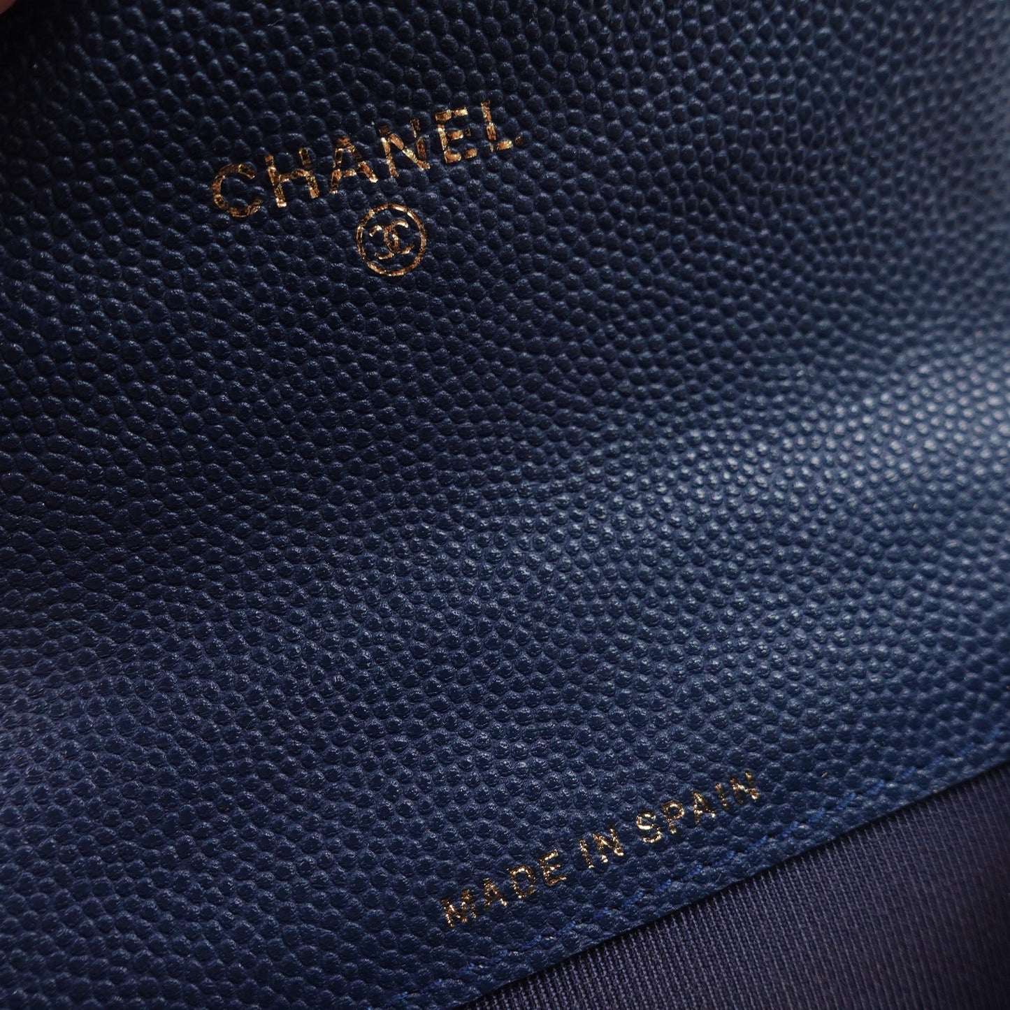 Pre-owned Chanel Classic Flap Blue Calfskin Short Wallet