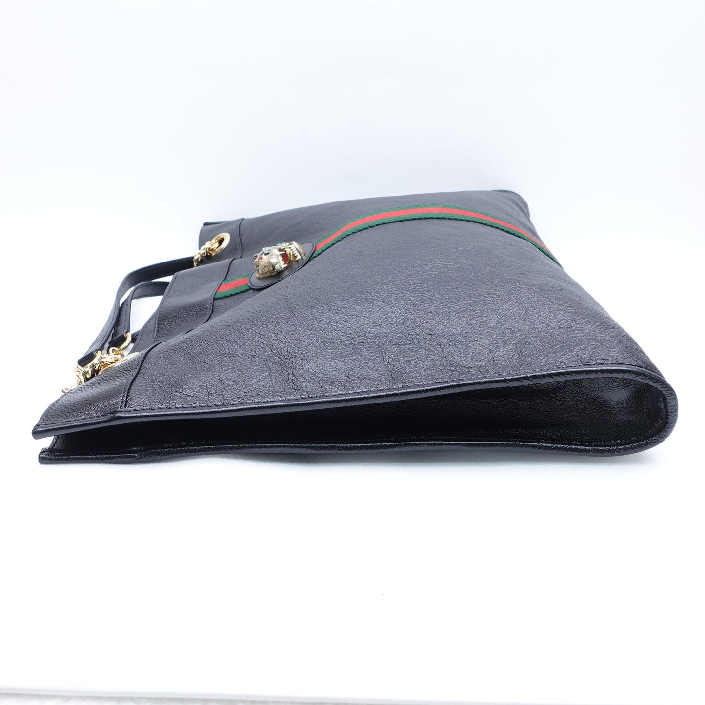 Pre-owned Gucci Rajah Black Calfskin Tote Bag