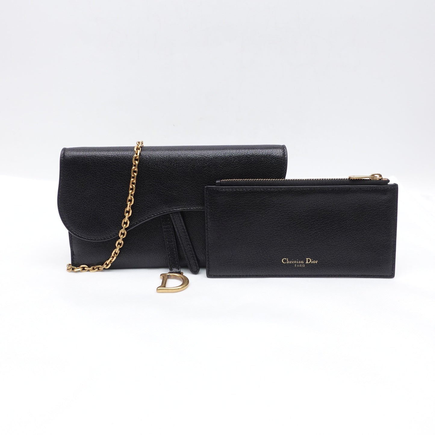 Pre-owned Christian Dior Saddle Black Calfskin Shoulder Bag