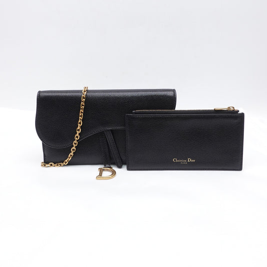 Pre-owned Christian Dior Saddle Black Calfskin Shoulder Bag