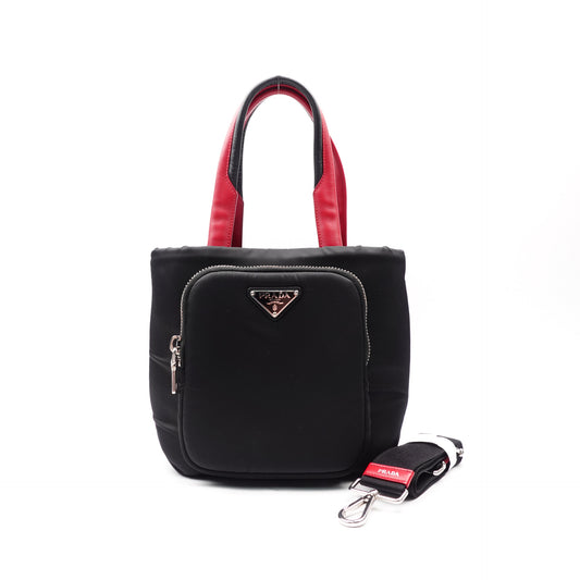 Pre-owned Prada Tessuto Black Nylon Shoulder Bag