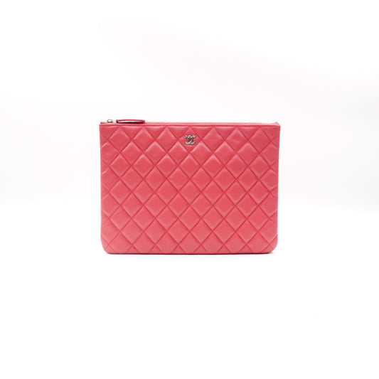 Pre-owned Chanel Pink Calfskin Clutch Bag T10235015