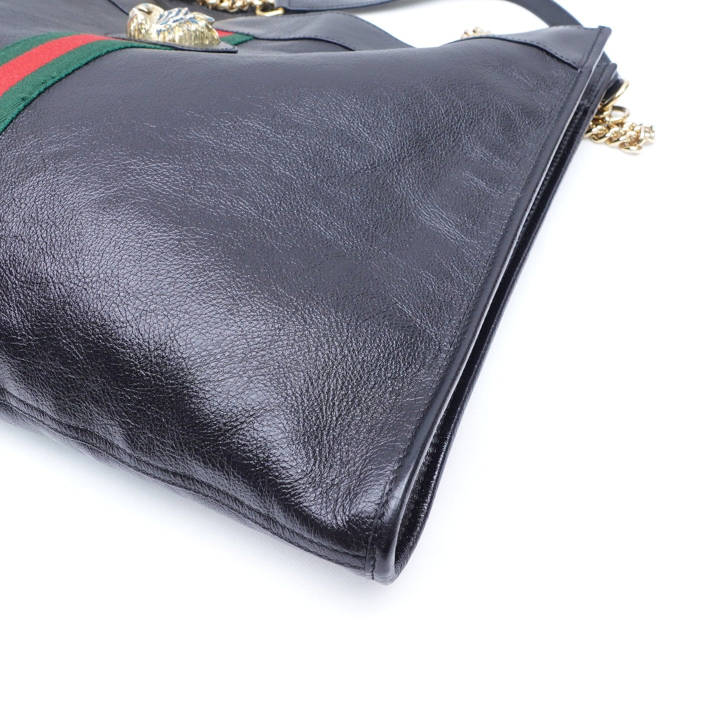 Pre-owned Gucci Rajah Black Calfskin Tote Bag