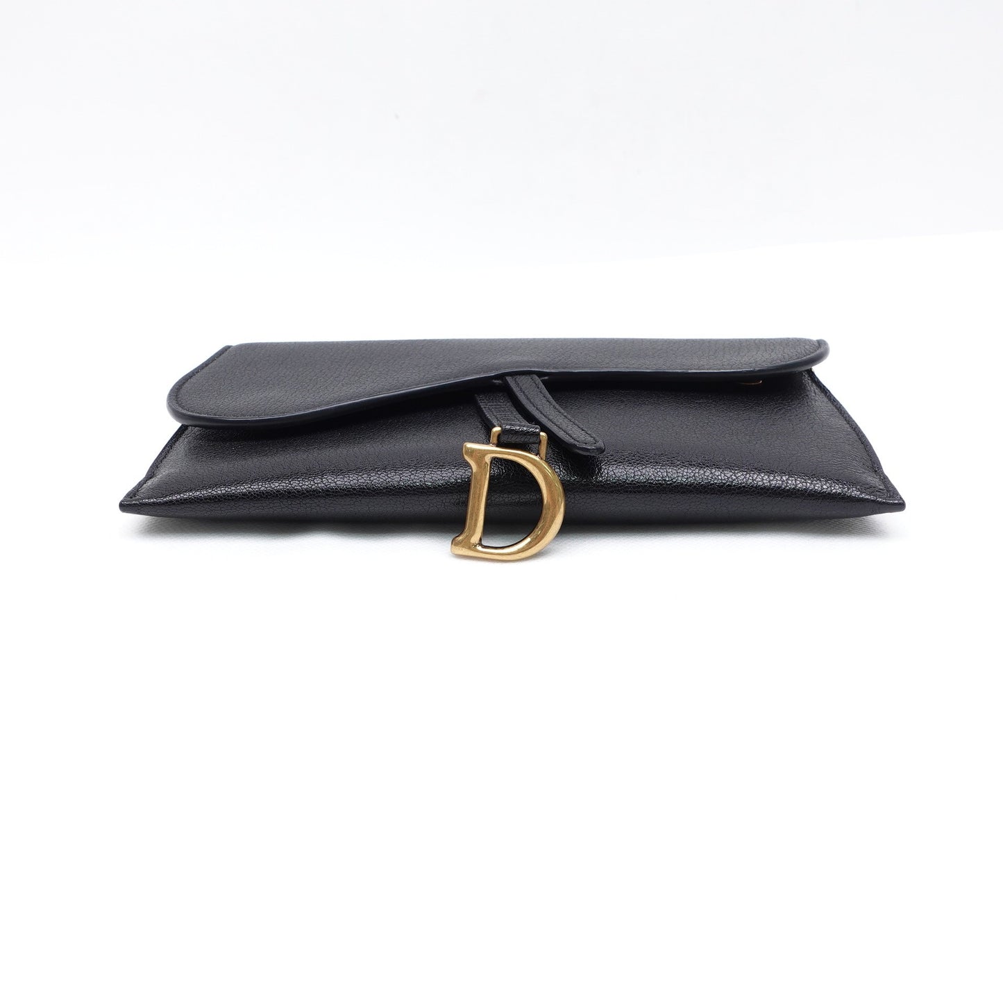 Pre-owned Christian Dior Saddle Black Calfskin Shoulder Bag