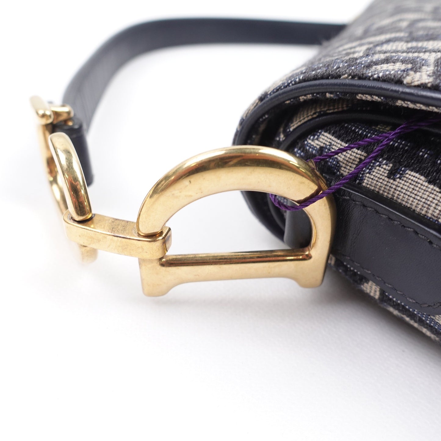 Pre-owned Dior Saddle MM Oblique Canvas Shoulder Bag