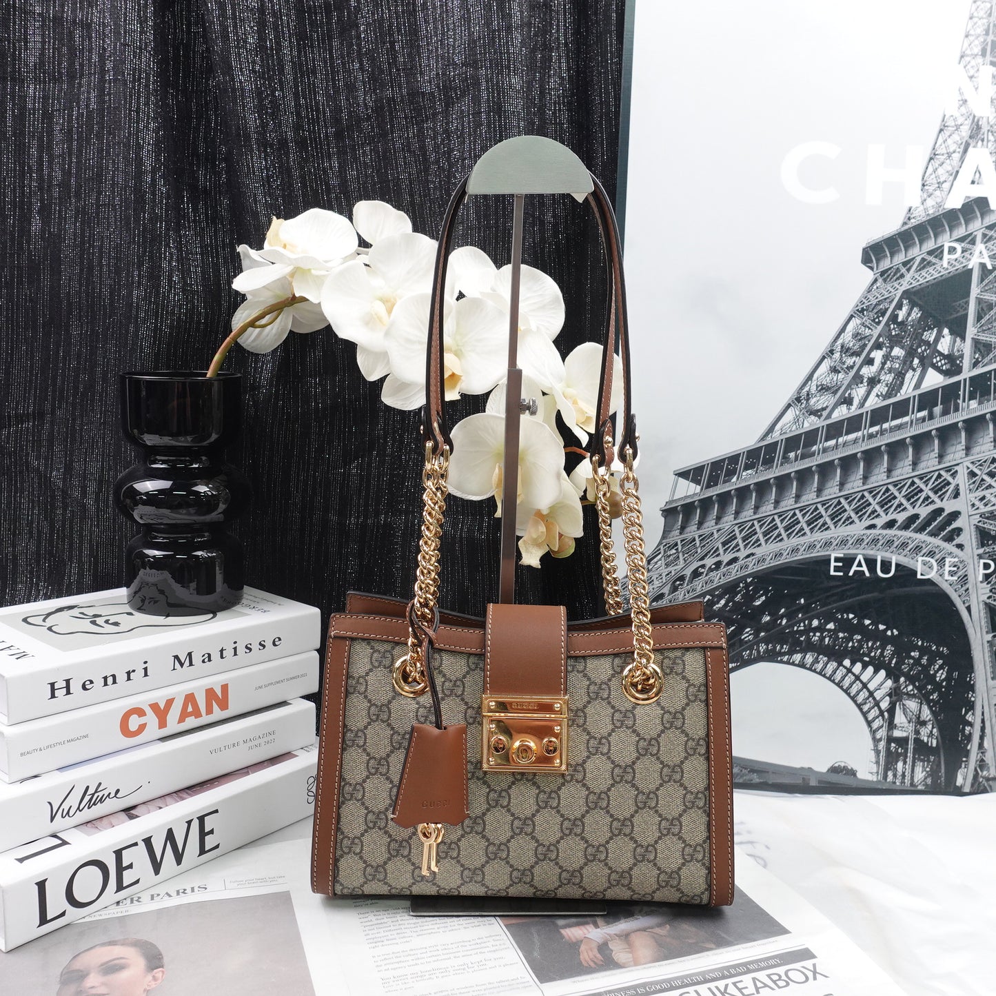 Pre-owned Gucci Padlock Monogram Coated Canvas Shoulder Bag