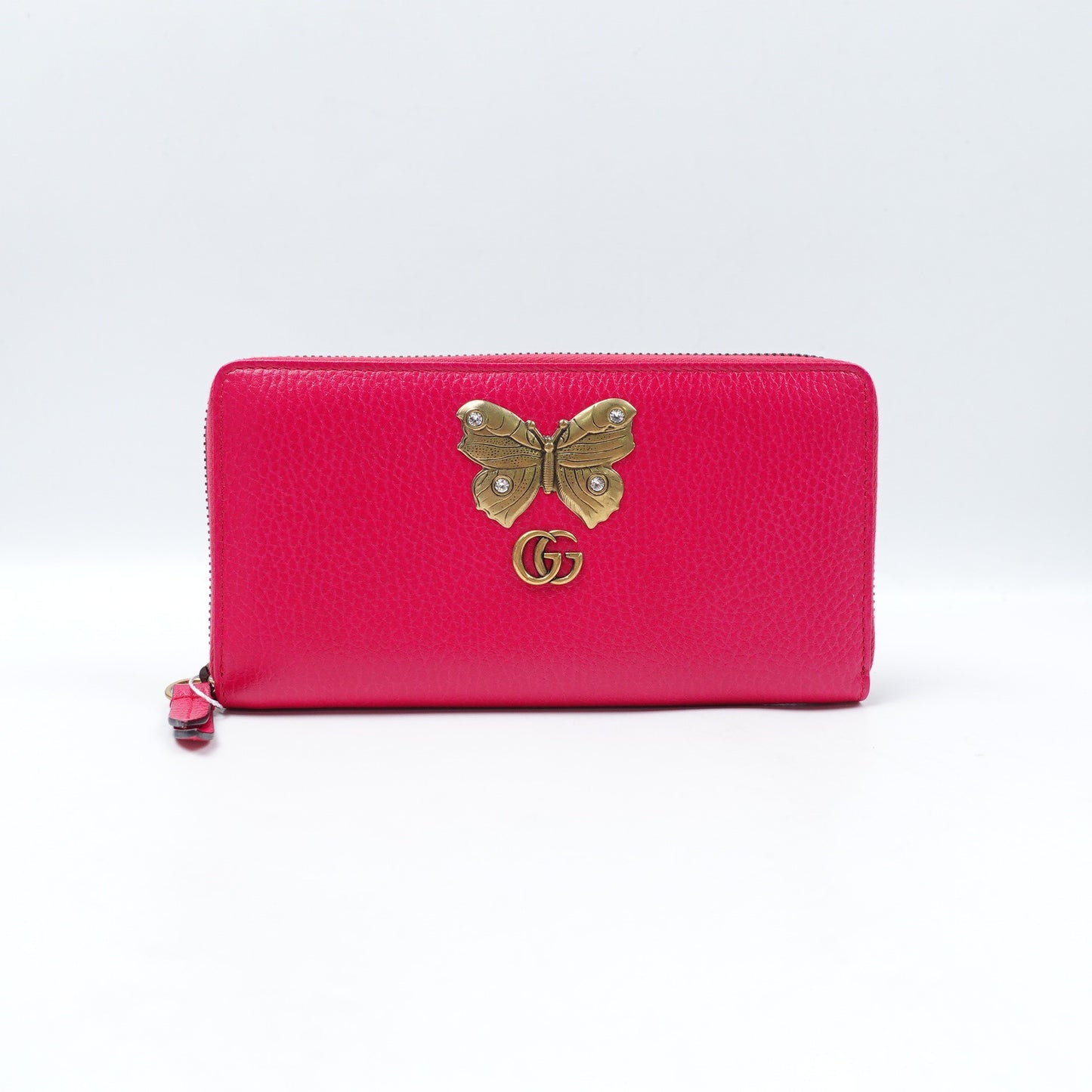 Pre-owned Gucci Pink Calfskin Long Wallet