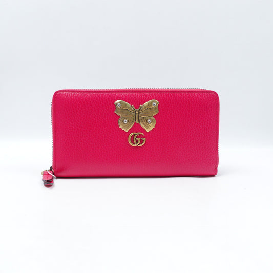 Pre-owned Gucci Pink Calfskin Long Wallet