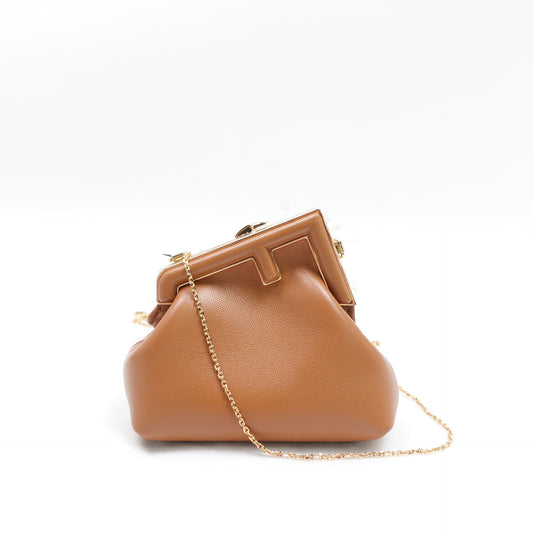 Pre-owned Fendi First Brown Calfskin Shoulder Bag