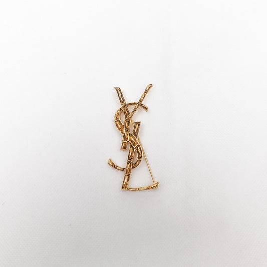 Pre-Owned Saint Laurent Gold Tone Brooch