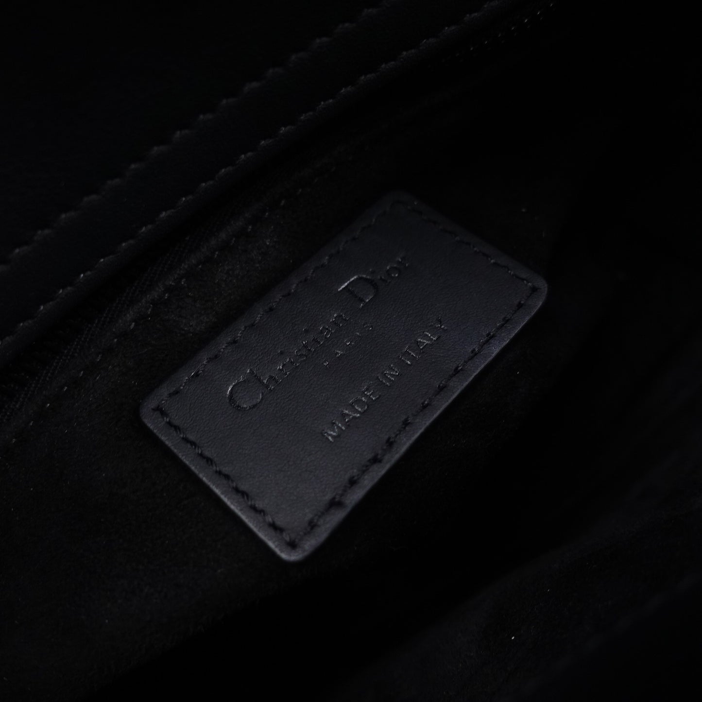 Pre-owned Dior Lady Mini Matte Black Calfskin Crossbody Bag