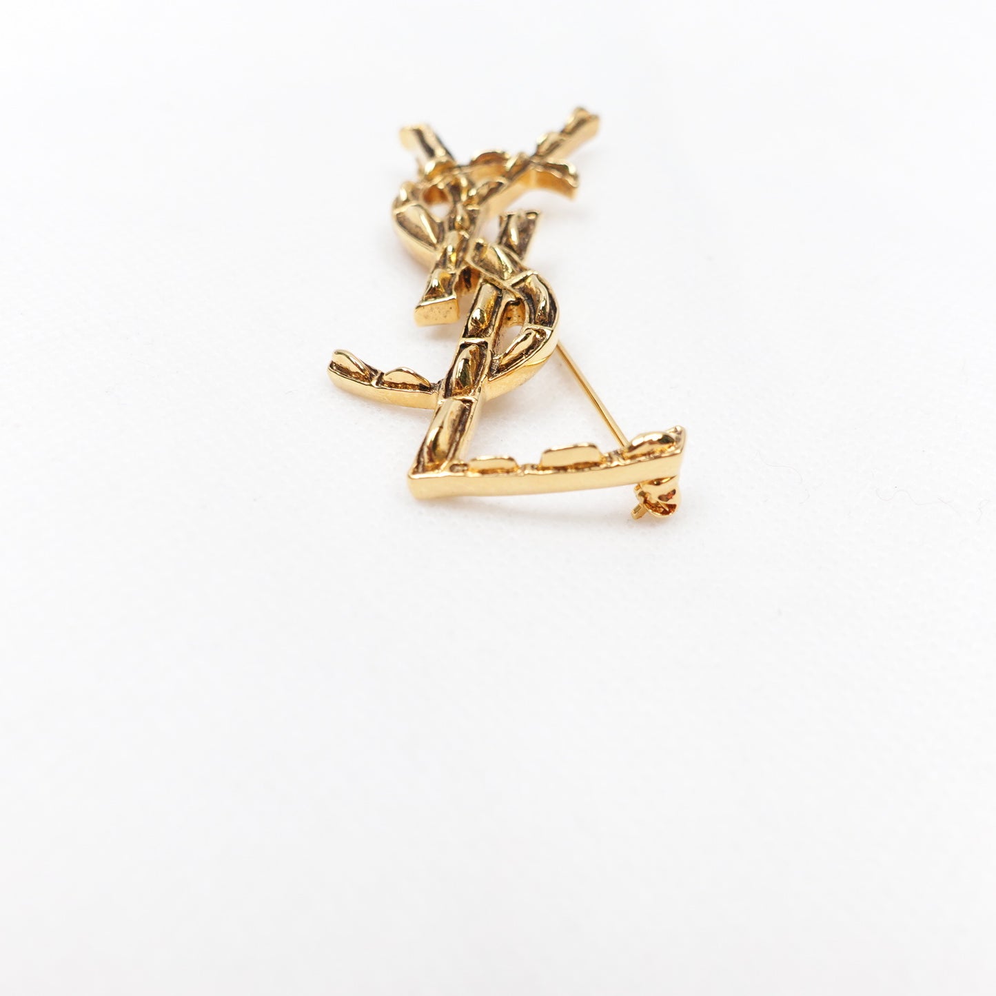 Pre-Owned Saint Laurent Gold Tone Brooch