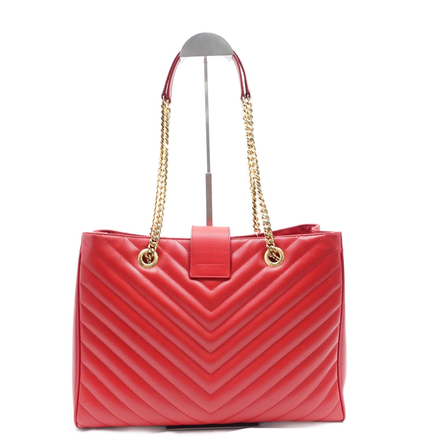 Pre-owned Saint Laurent Red Calfskin Tote Bag