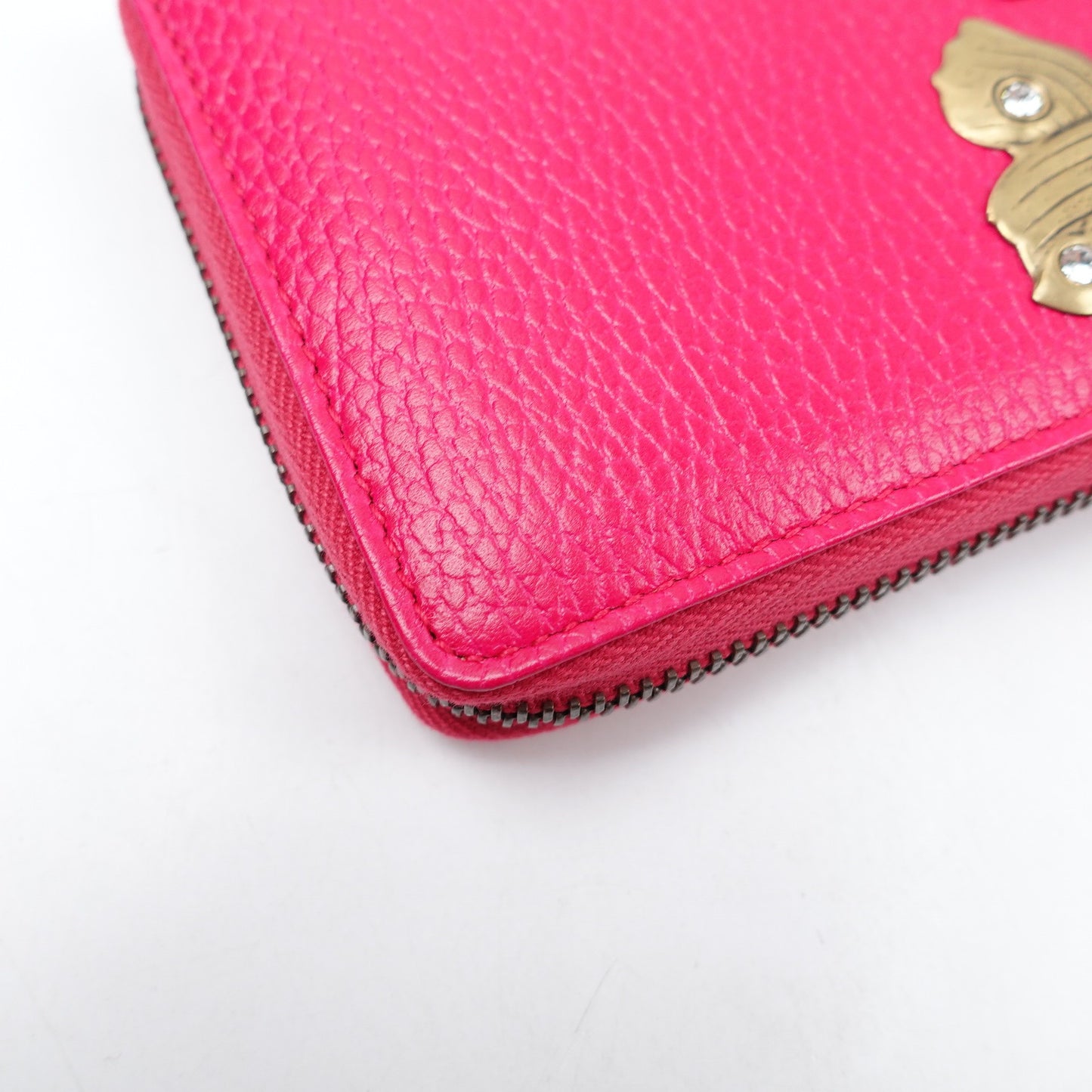 Pre-owned Gucci Pink Calfskin Long Wallet