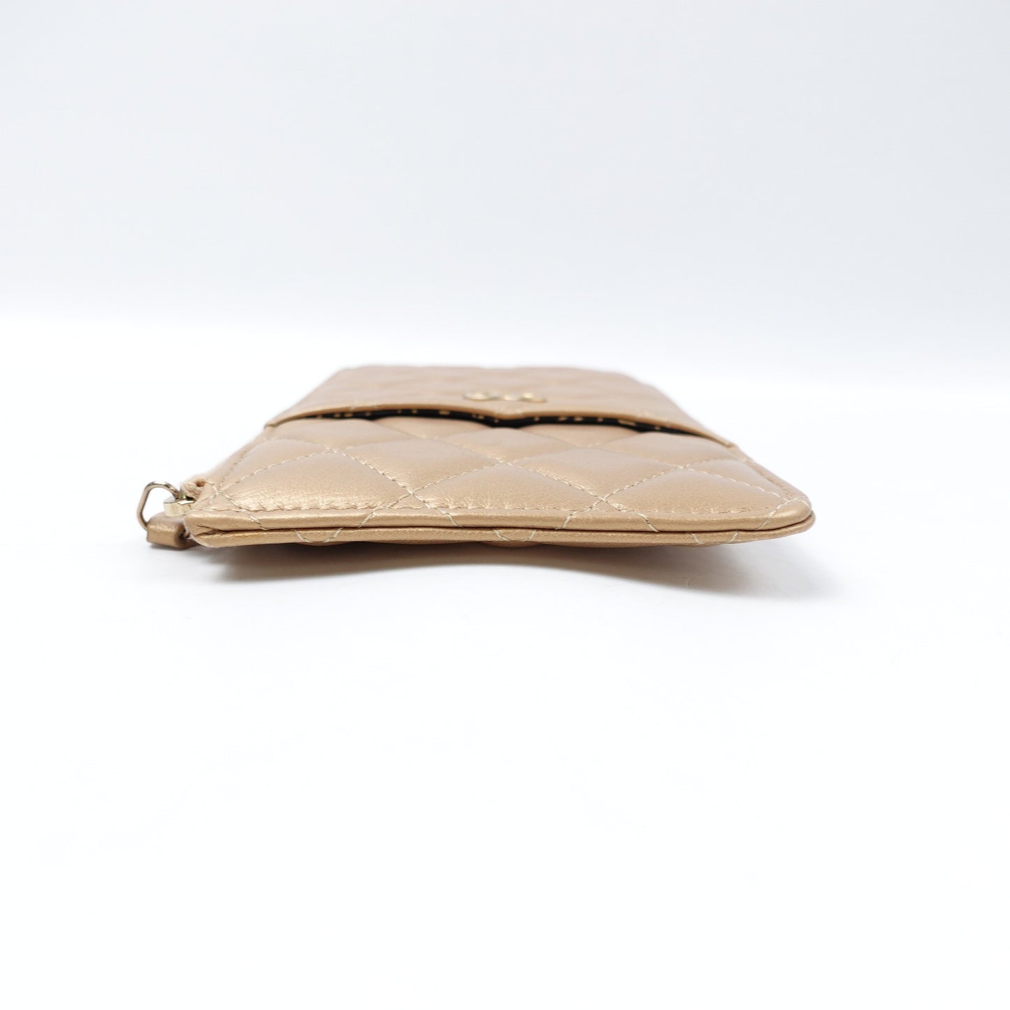 Pre-owned Chanel Gold Lambskin Long Wallet