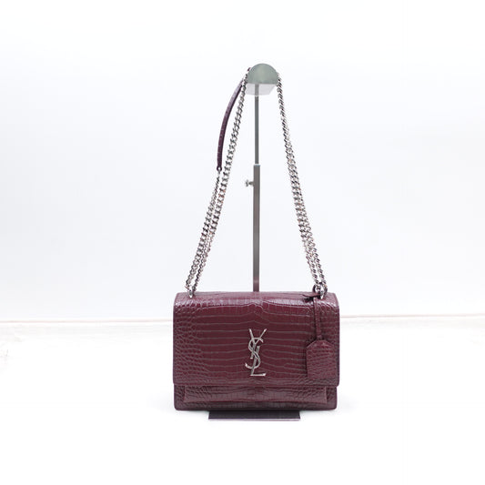 Pre-Owned YSL Sunset Red Leather Shoulder Bag