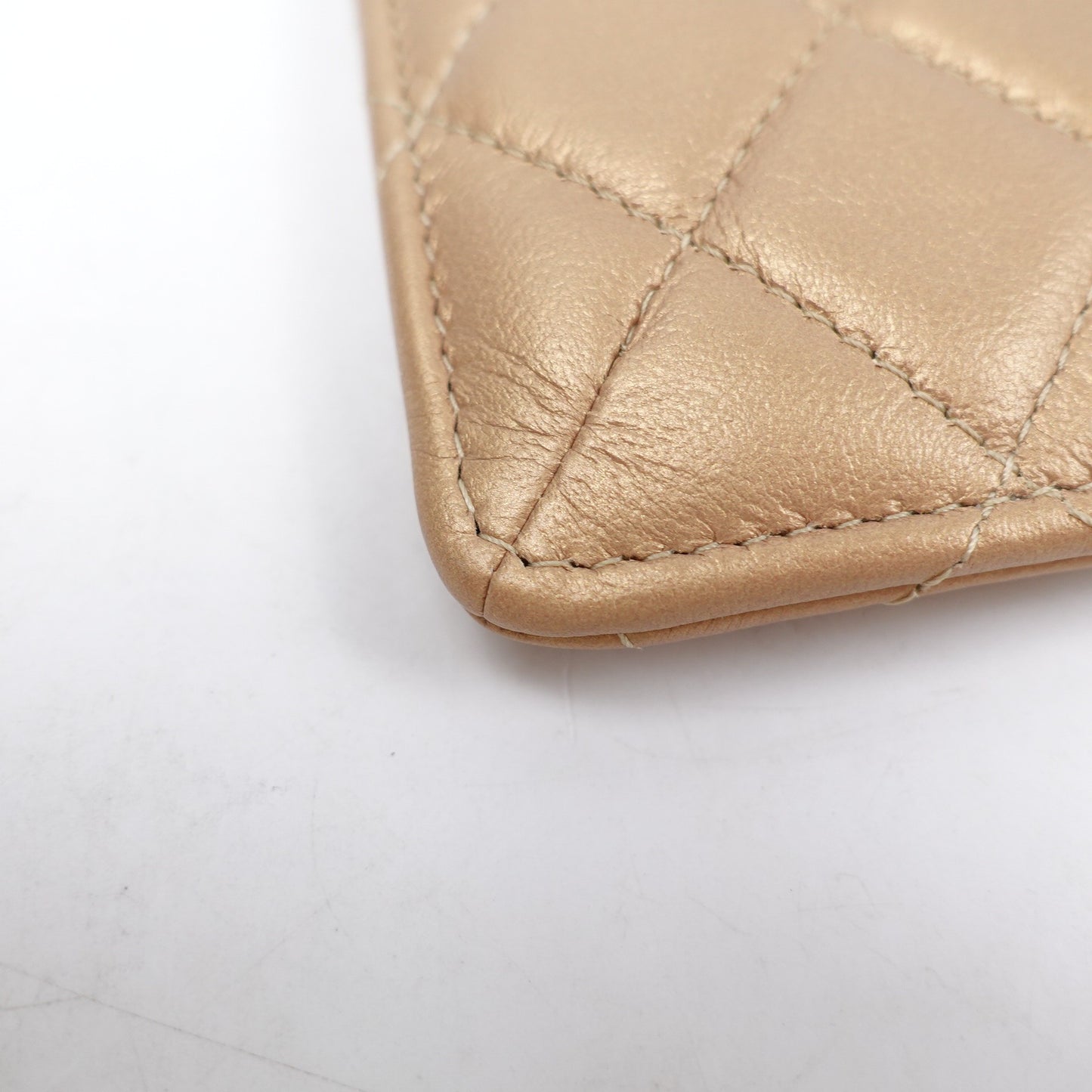 Pre-owned Chanel Gold Lambskin Long Wallet