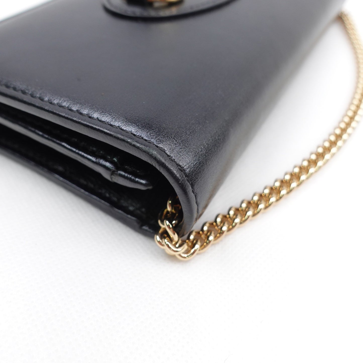 Pre-owned Gucci Horsebit 1955 WOC Black Calfskin Shoulder Bag
