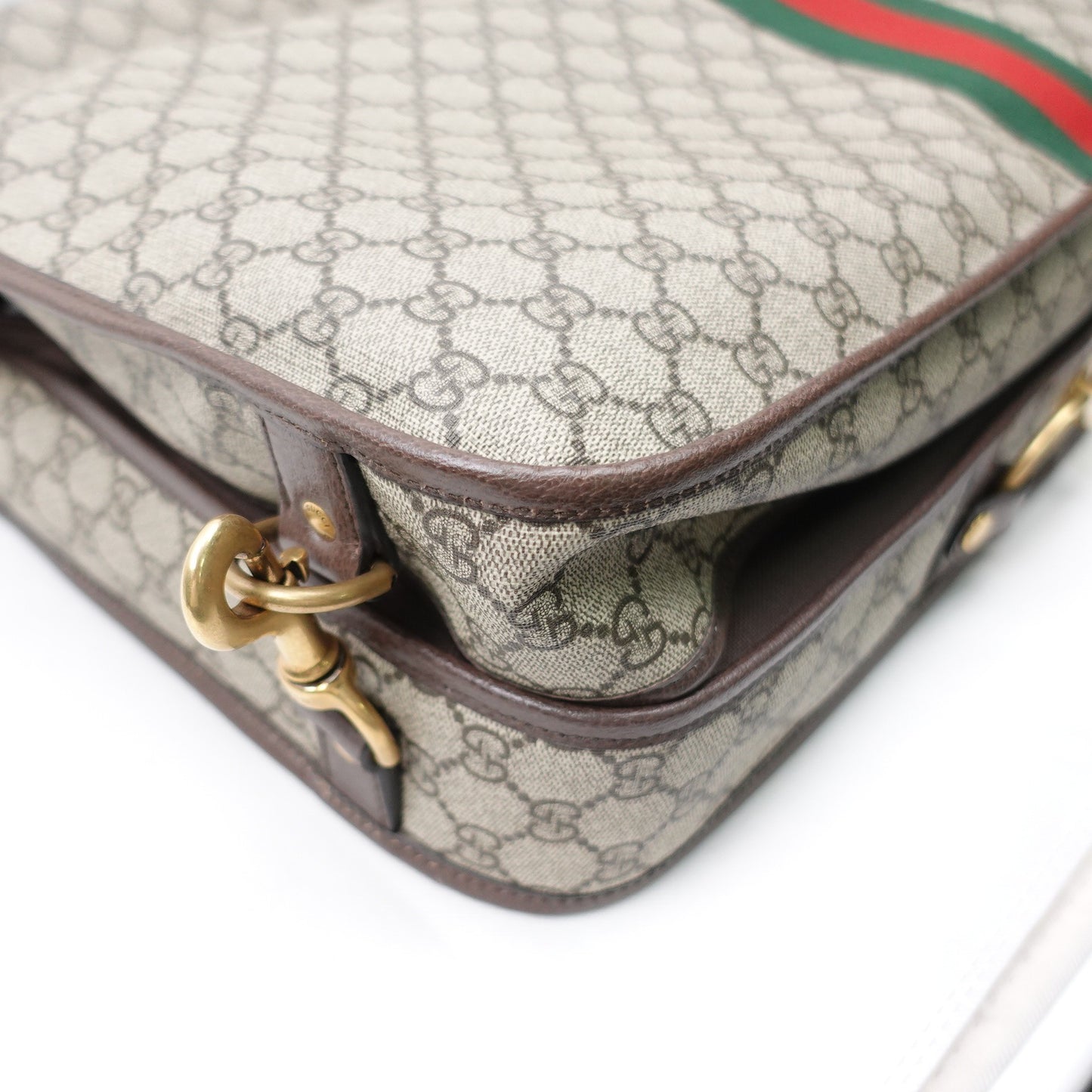Pre-owned Gucci Monogram Coated Canvas Travel Bag