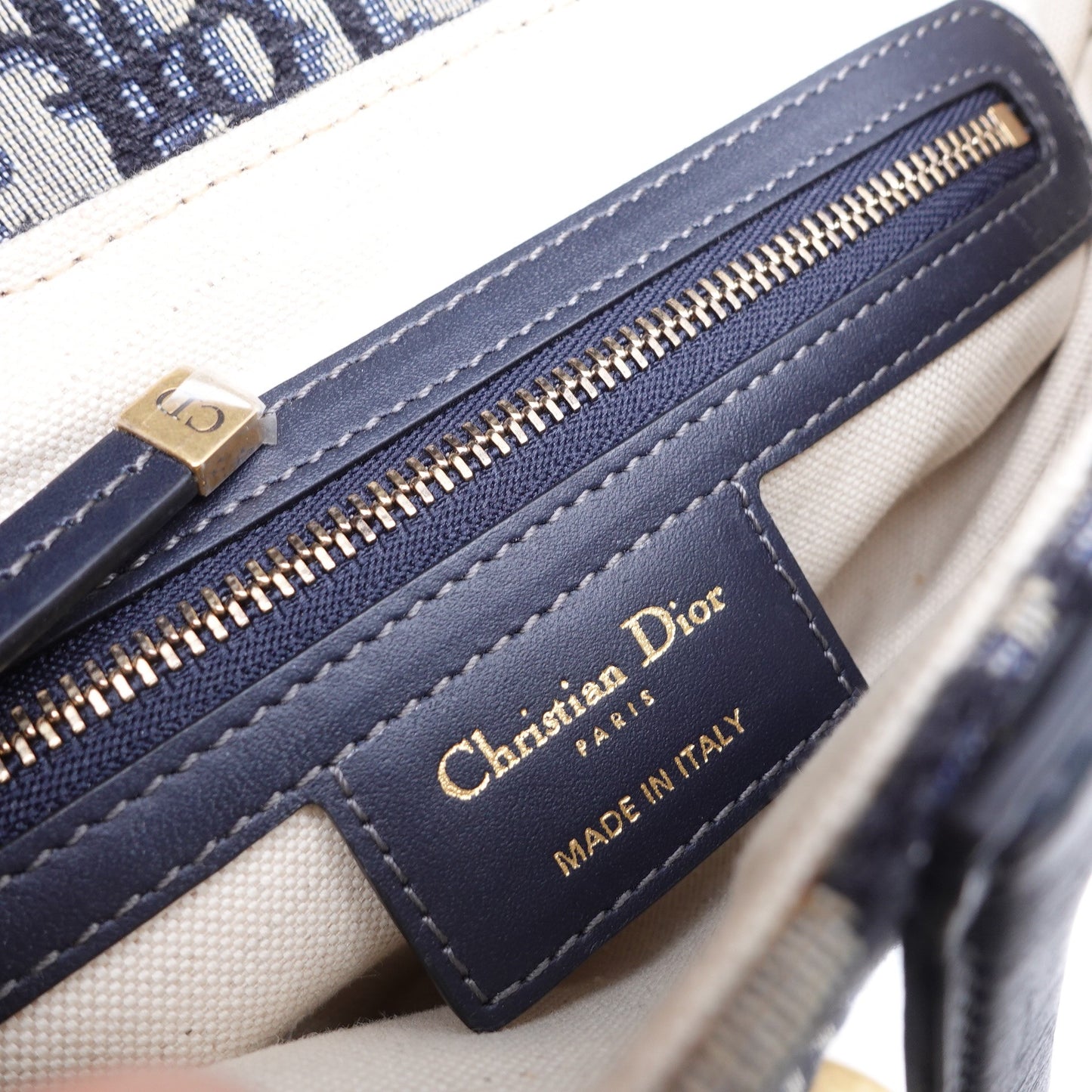Pre-owned Dior Saddle Medium Blue Canvas Shoulder Bag