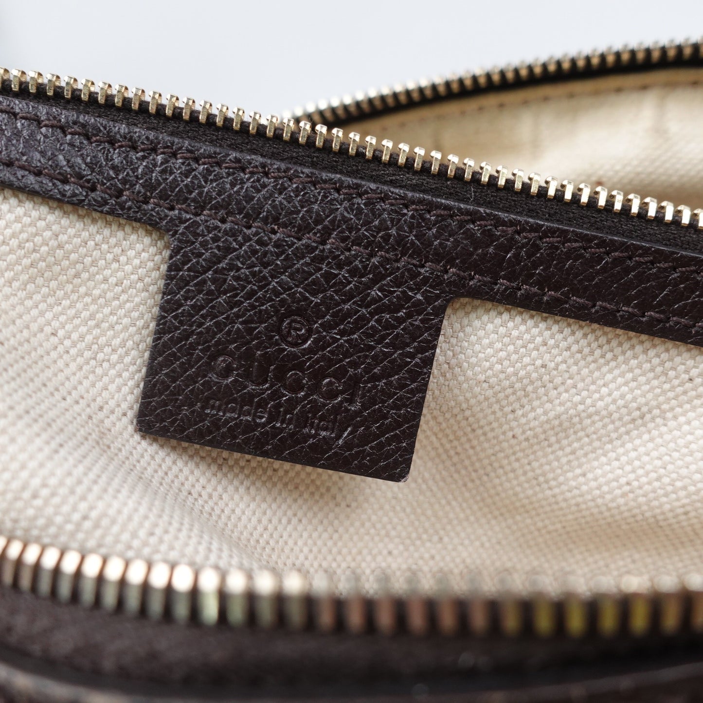 Pre-owned Gucci Webby Bee Boston Medium Monogram Brown Canvas Shoulder Bag