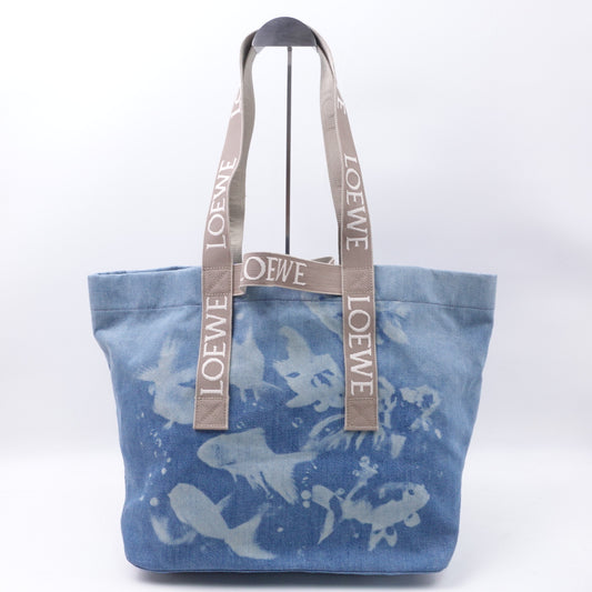 Loewe Fold Shopper Denim Shopping Bag