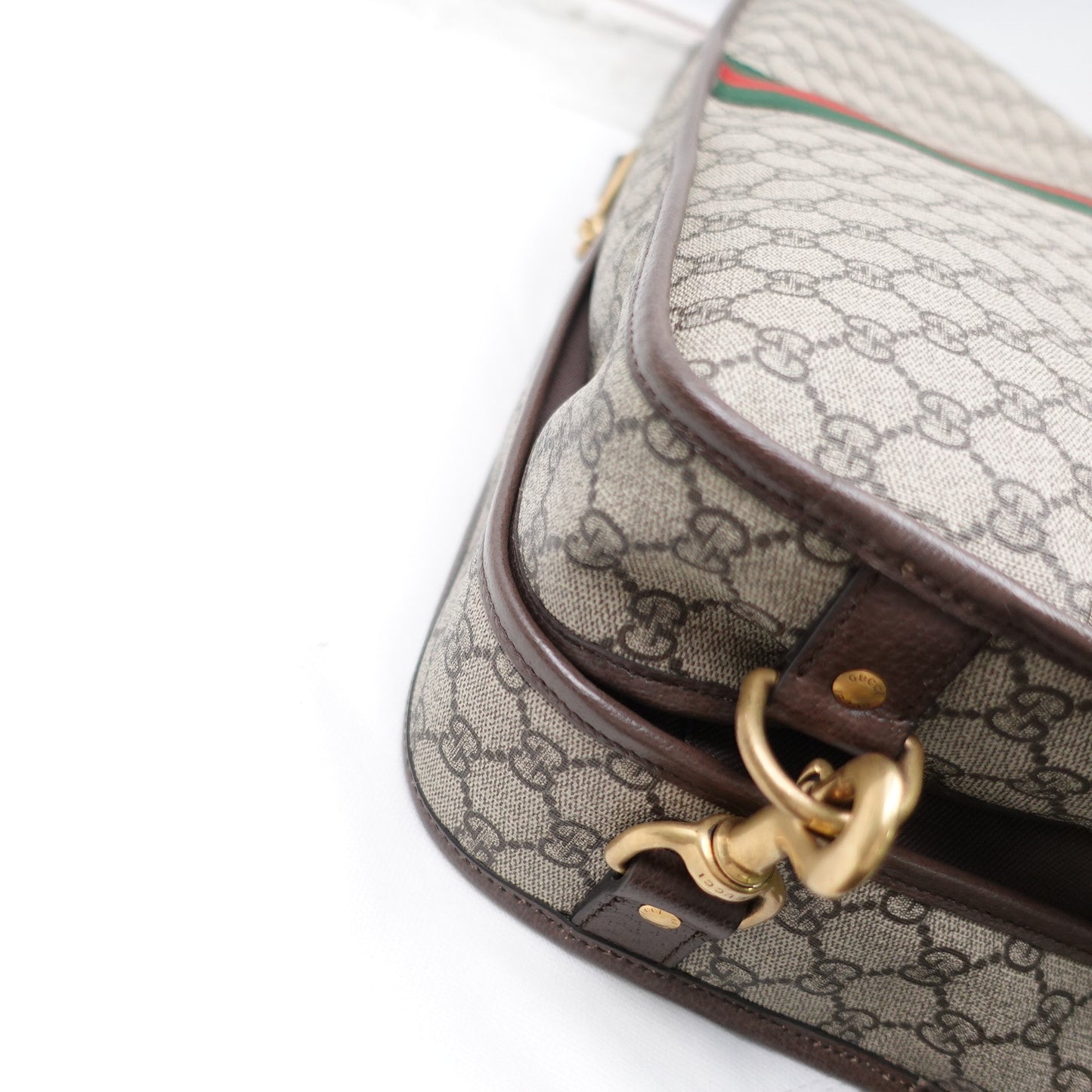 Pre-owned Gucci Monogram Coated Canvas Travel Bag