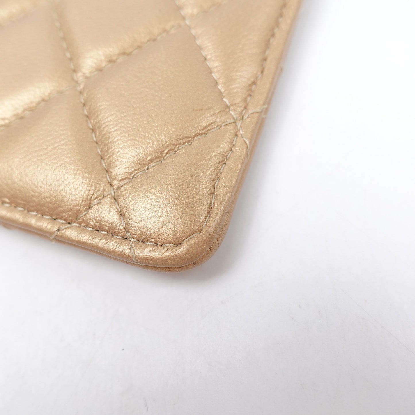 Pre-owned Chanel Gold Lambskin Long Wallet