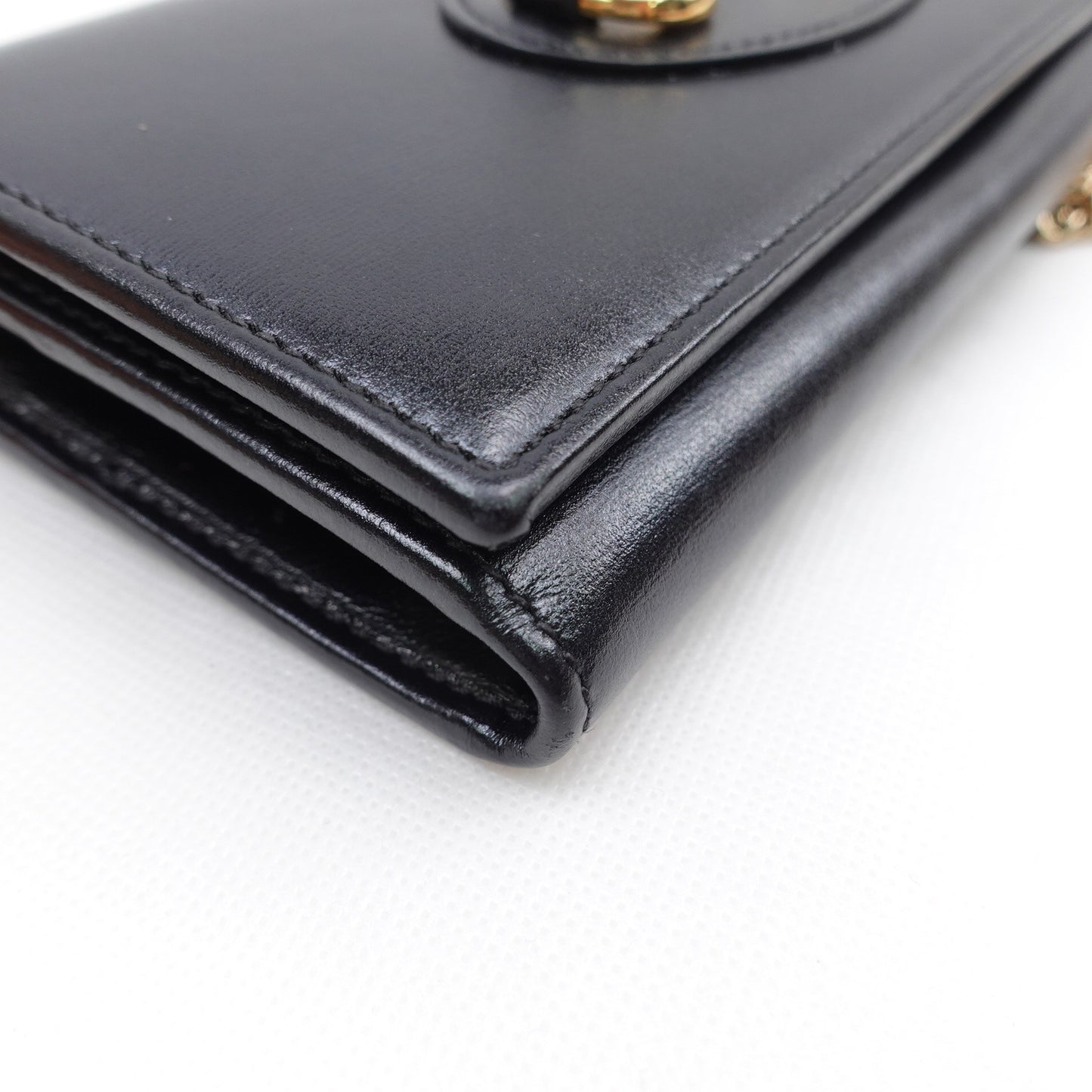 Pre-owned Gucci Horsebit 1955 WOC Black Calfskin Shoulder Bag