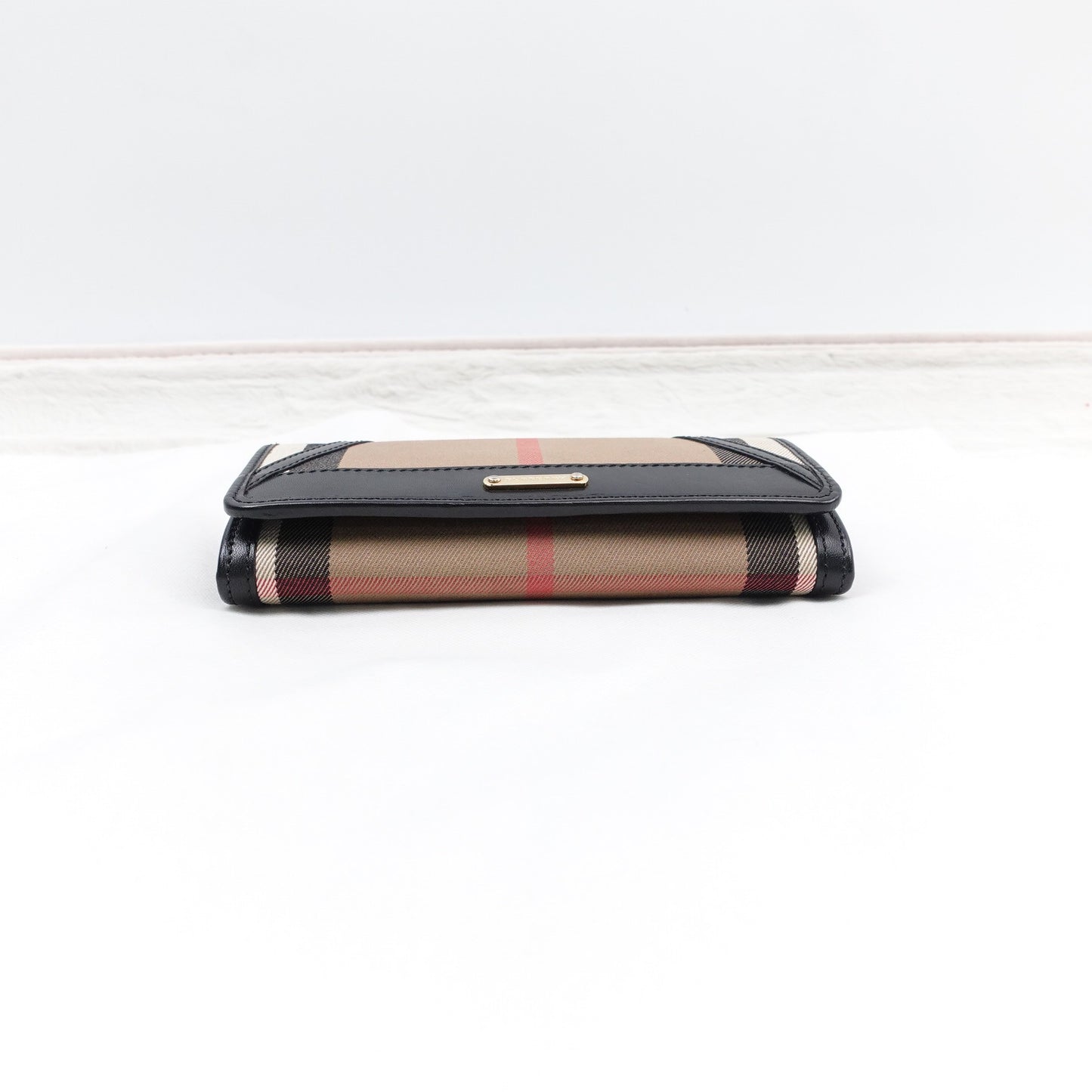Pre-owned Burberry Black Canvas Long Wallet
