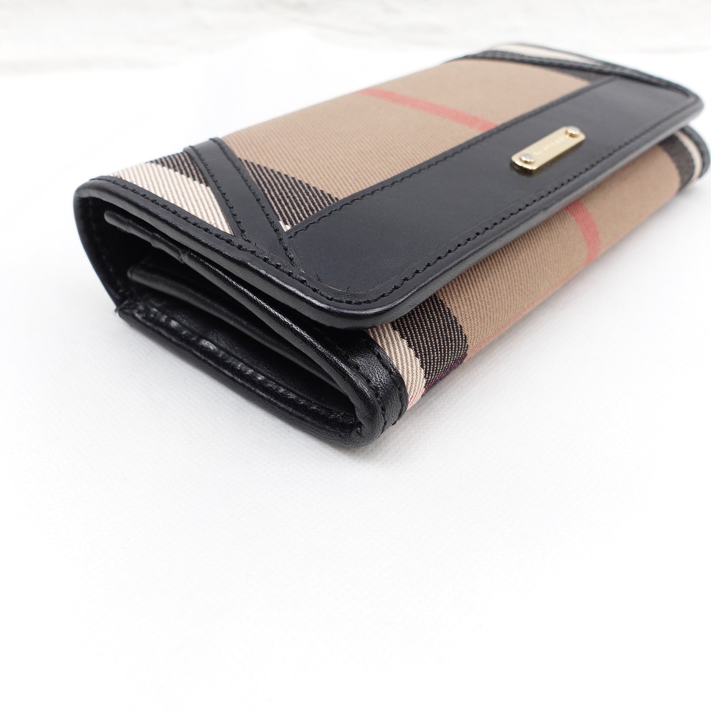 Pre-owned Burberry Black Canvas Long Wallet