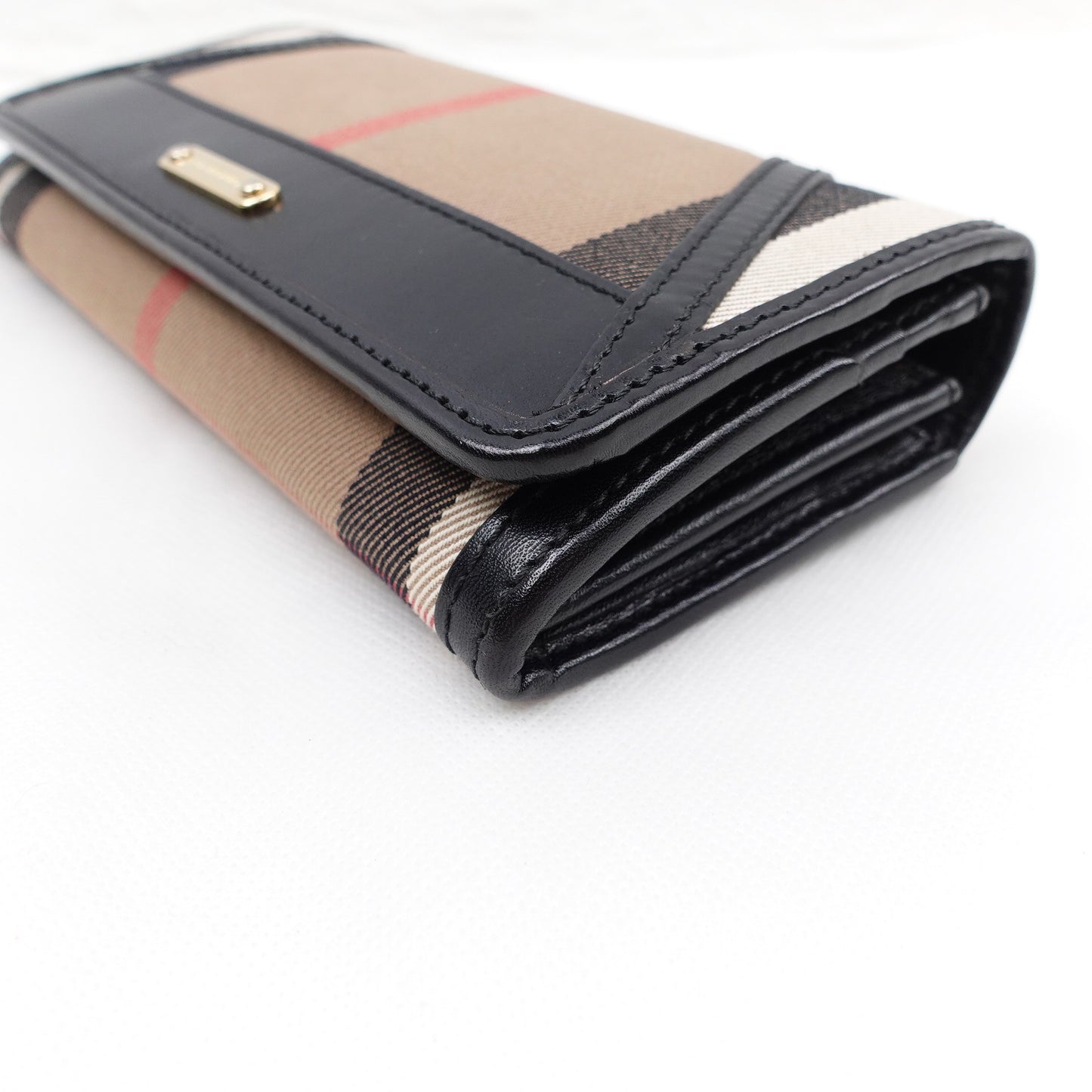 Pre-owned Burberry Black Canvas Long Wallet
