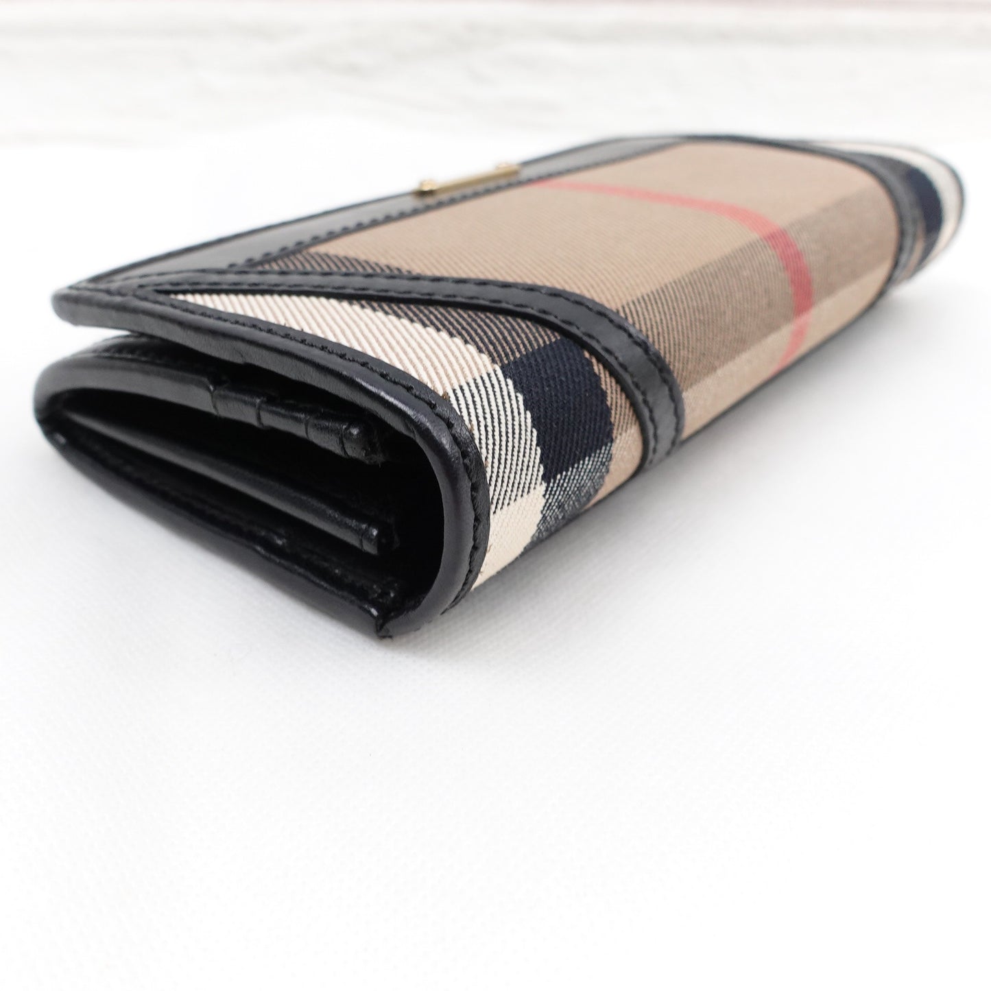 Pre-owned Burberry Black Canvas Long Wallet