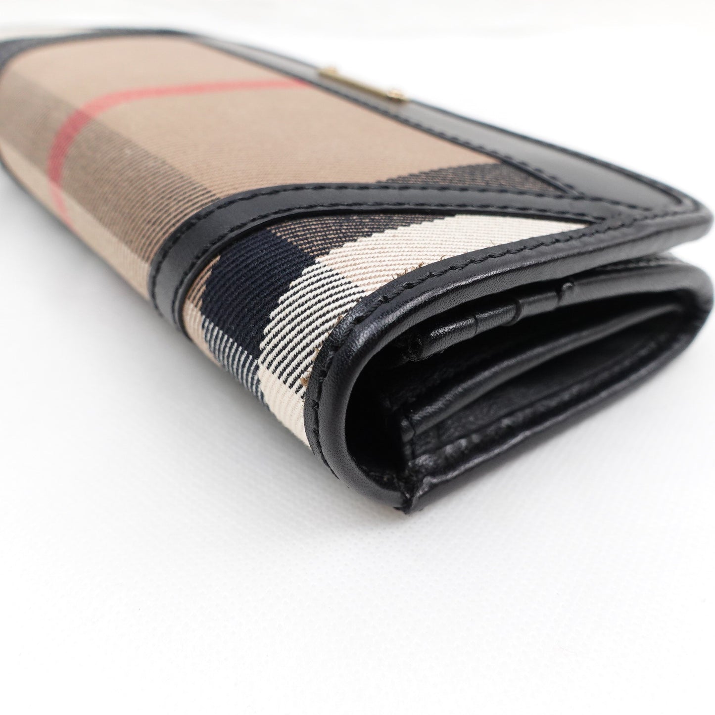 Pre-owned Burberry Black Canvas Long Wallet