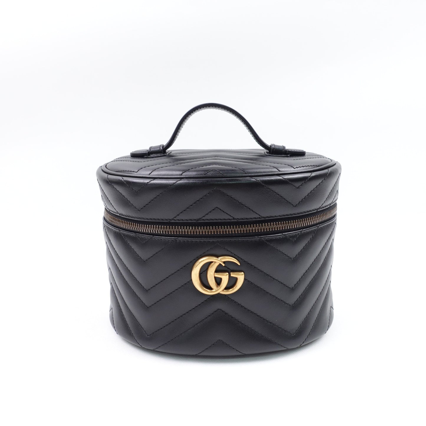 Pre-owned Gucci GG Marmont Black Calfskin Hand Bag