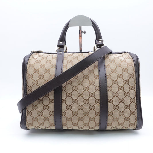 Pre-owned GUCCI Boston Canvas Shoulder Bag